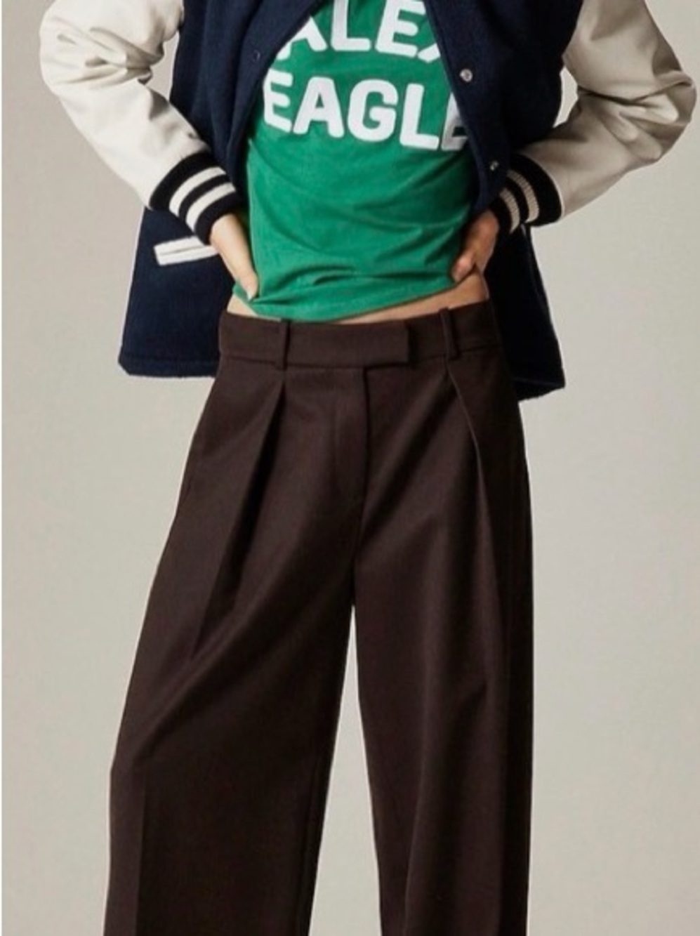 Alex Eagle for J. Crew Wide Leg Trousers in Dark Brown